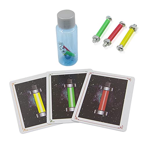 3 peças de adereços para truques mágicos, cartões coloridos com parafusos – ferramentas mágicas para