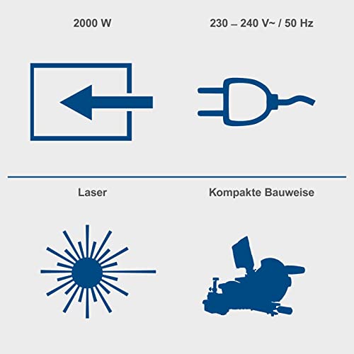 Scheppach Kappzugsäge HM254 mit Softstart & Laser - 2000W Leistung | Schnittbreite/höhe 340 x 90mm...