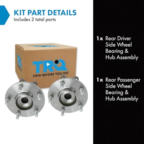 Image of TRQ 2 Piece Rear Wheel Bearing and Hub Assembly Set with ABS Sensor Compatible with 2018-2020 Mitsubishi Eclipse Cross 2014-2020 Outlander Outlander PHEV 2013-2015 Sport