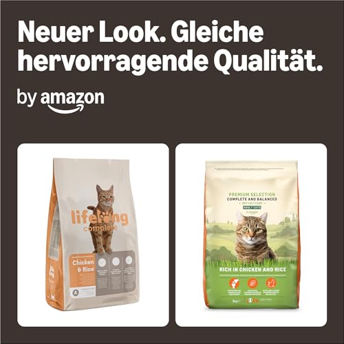 Amazon-Marke: Lifelong - Complete Komplett Trockenfutter für ausgewachsene Katzen, Huhn und Reis, 3kg, 1er-Pack