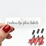 100pcs Custom Lip Gloss Labels, Personalized Waterproof Vinyl Stickers for Lip Balm Tubes, Personalized Eyelash Sticker,Clear Cosmetic Labels, Various Sizes (Tubes not Included)