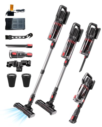 Image of Pet Cordless Stick Vacuum Cleaner, Upright Vacuum Cleaning | XL Dust Cup | LED Headlights| Tangle-Free| Hepa Filiter| Portable,Lightweight| 50-Min Runtime| 80000RPM Motor