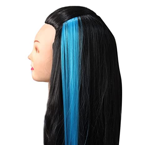Confidence 2 Pcs Single Clip Colored Hair Streak Extension With Clip In Straight Piece Hair Extensions Party Highlights Colorful Hair Streaks Hairpieces For Women And Girls (Sky Blue)-image-5
