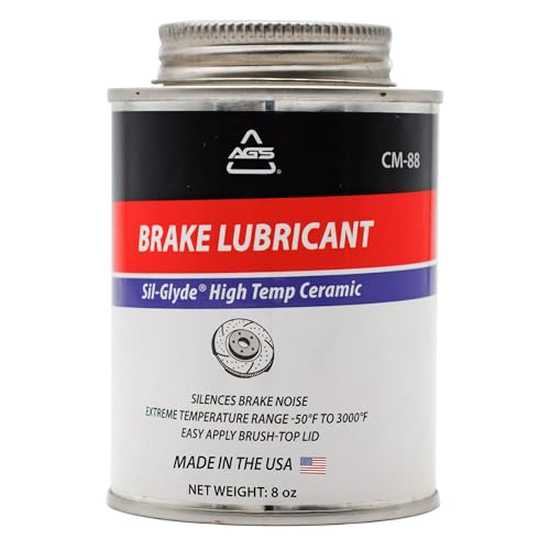 Image of AGS Automotive Solutions Ceramic-Glyde Silicone Brake Lubricant - 8oz Brush Top Can, Advanced Noise Reduction, Exceptional Brake Pad Protection, Reliable Performance