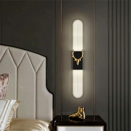 Apliques de pared interior dorados con diseño minimalista de cornamenta LED 5