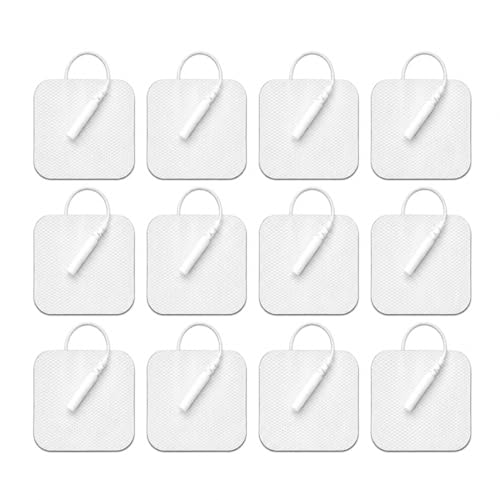 Image of AGAM Digital Therapy Machine Electrodes (Square Shape) - Strong Adhesive Gel, Universal Replacement Pads for Muscle Pain Relief, Reusable TENS Unit Electrode Pads (Pack-12)