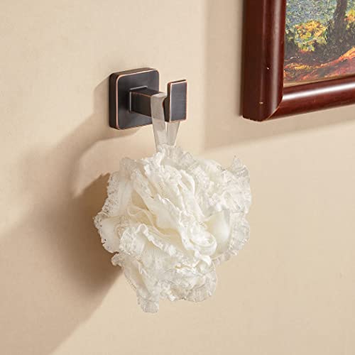 Forbath Bronze Towel Hooks，Bathrooms Coat Hooks Wall Mounted，Oil Rubbed Square Wall Hooks Robe Hooks 2 Pieces Stainless Steel Bathroom Accessories #TOP2