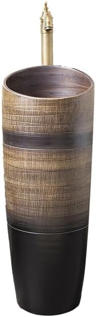 Bathroom Countertop Vessel Sink Ceramic Column Sink Household Floor-standing Balcony Outdoor Pool Pedestal Sink Vanity