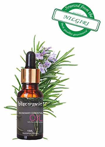 Blise organic Rosemary Essential Oil -100% Pure and Naturals, For Hair fall control and Growth, Clinically Tested and Soil to Oil Certified, Stenghtens Overall Hair Health