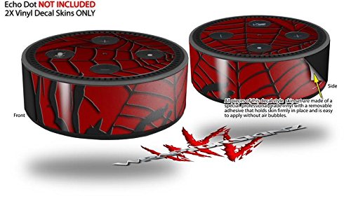Skin Wrap Decal Set 2 Pack for Amazon Echo Dot 2 - Spider Web (2nd Generation ONLY - Echo NOT Included)