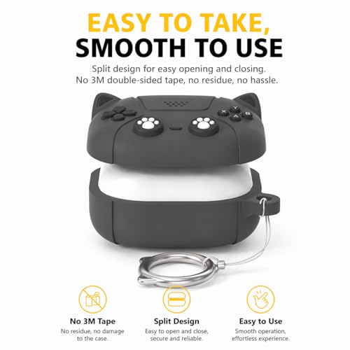 Image of Silicone Case Cover for Samsung Galaxy Buds Core (2025) (Cat Black)