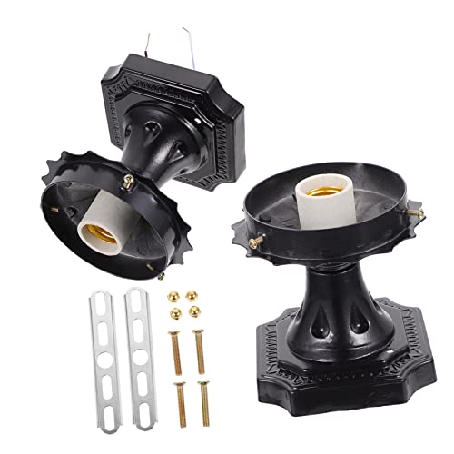 VILLCASE Easy Install Outdoor Lamp Post Socket Fence Column Headlight Holder E27 Base Vintage Lighting Fixtures