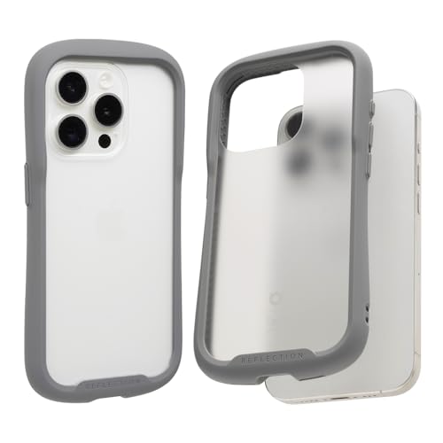 iFace Reflection Frost iPhone 15 Pro ケース フロストクリア 強化ガラス (フロスト/グレー)【指紋が目立ちにくい 黄変防止 すりガラス 半透明 曇りガラス アイフェイス アイフォン15プロ iphone15pro 用