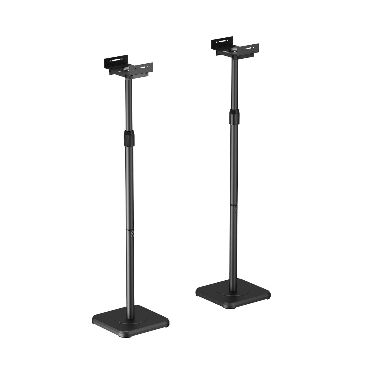 ARLI Lautsprecherständer 2er Set höhenverstellbar Boxenständer 85-112 cm drehbar neigbar schwenkbar Kabelmanagement Lautsprecher Ständer für Regallautsprecher Heimkino bis 5 kg Schwarz Paar