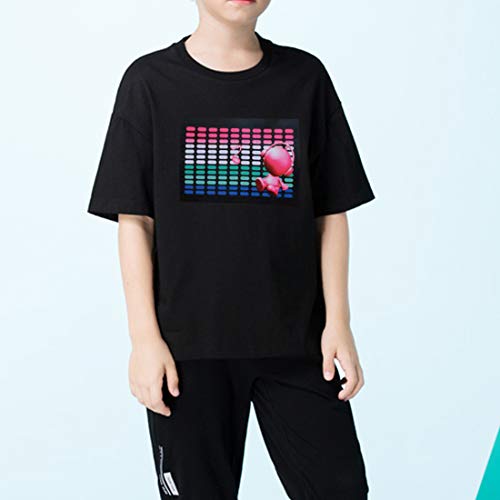 Kids LED Flashing Shirt Sound Activated Black T Shirt Boys for Birthday Halloween Christmas3