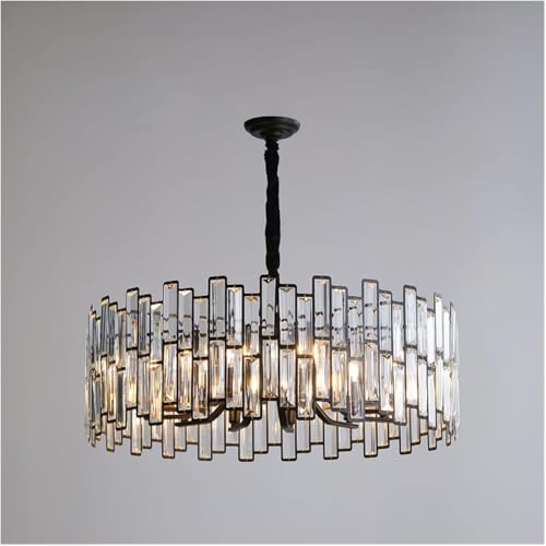 Lustre en cristal GWJKG luminaire noir rétro pour sublimer un salon sombre