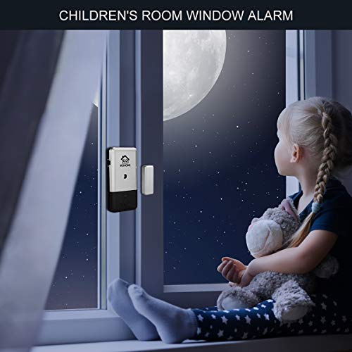 Door Window Alarms, WOHOME Wireless Burglar Alarm Home Security Magnetic Sensor with Loud 120DB/Batteries Included Anti-Theft for Home Office Hotel Suitable for Kids/Women/Elder