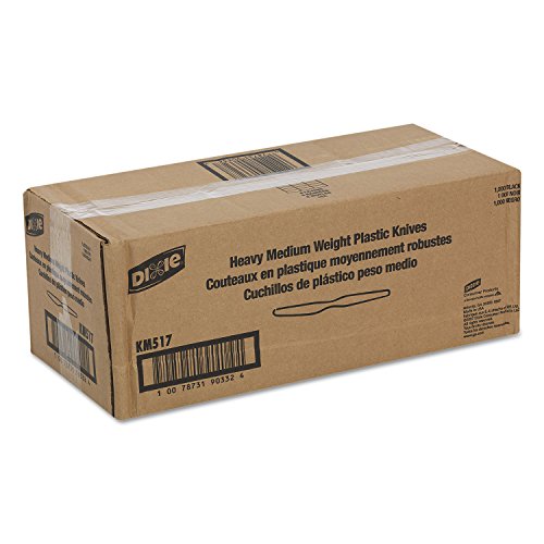 Dixie 7" Medium-Weight Polystyrene Plastic Knife by GP PRO (Georgia-Pacific), Black, KM517, (Case of 1,000) - Thumbnail 2