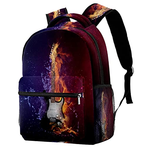Sac à dos voyage avec motif flamme et porte-gourde, le confort des écoliers