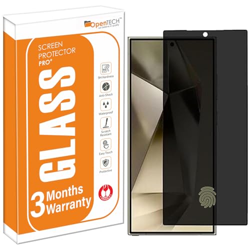 OpenTech® Privacy Tempered Glass Screen Protector Compatible for Samsung Galaxy S25 Ultra with Edge to Edge Coverage and Easy Installation kit