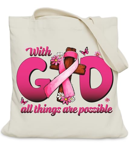 Image of Aesthetic Christian Gifts Tote Bag for Church, Religious Tote Bag for Bible Study, Medium Size with Inner Pocket
