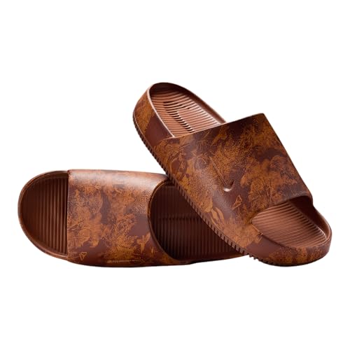 Nike Calm Printed Men's Slides (HQ1125-200, Cinnamon/Monarch)
