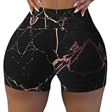 Design : ce short de sport noir et or rose imprimé marbre pour femme combine confort, style et praticité, conçu spécifiquement pour les femmes modernes. Ils ajoutent une touche tendance à un usage quotidien. S