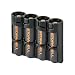 Storacell by Powerpax SlimLine AA Battery Caddy, Black, Holds 4 Batteries