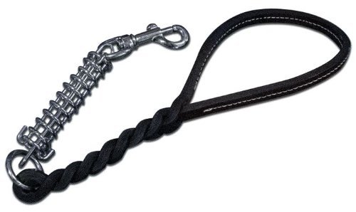OEM SYSTEMS Guinzaglio per Cani di Grossa Taglia, 0.5 metri, Pelle, Nero e Marrone
