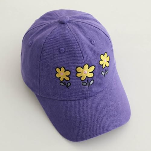 Baseball Hat for Toddler Girls Ages 2-8, Cute Embroidered Adjustable Vintage Washed Kids Baseball Cap4