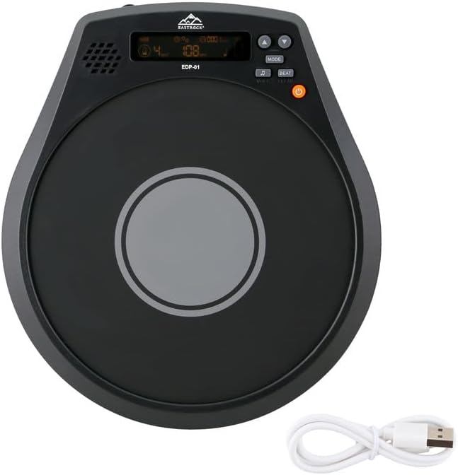 EASTROCK Electronic Practice Drum Pad, 12 Inches Portable Drum Pad,Silent Drum Electric Drum Pad,Suitable for Beginners and Professionals,Black