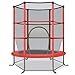 COSTWAY Ø165cm Gartentrampolin mit Sicherheitsnetz, Trampolin bis 135KG belastbar, Indoor-/Outdoortrampolin für Kinder ab 3 Jahre (Rot, Ø165x165cm)