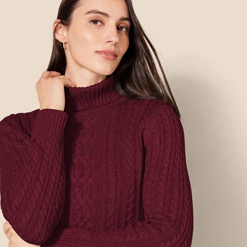 Image of Amazon Essentials Women's Long Sleeve Fisherman Cable Knit Turtleneck Sweater (Available in Plus Size)