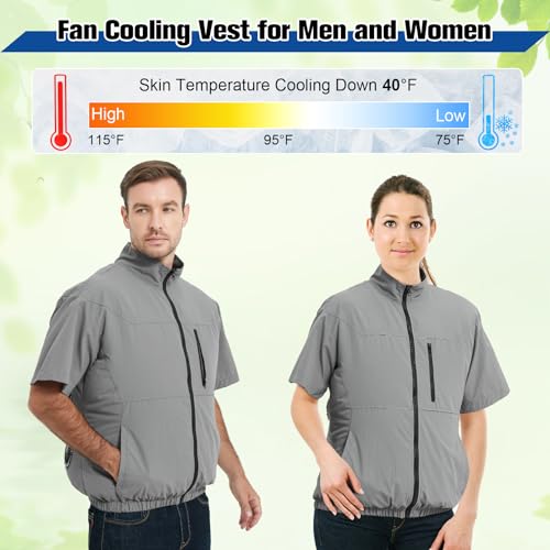 Cooling Vest for Men with 10000mAh Battery Pack, 4PCS Fan 7.4V Electric Cooling Air-Conditioned Clothing Vest Jacket4