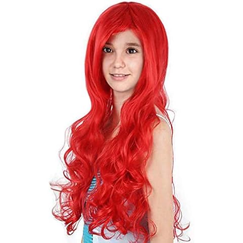 Joy Join Little Girls Princess Mermaid Costume Red Wigs for Little Girls Birthday,Halloween,Christmas Party Cover