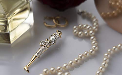 Image of Set of 2 Brooch Lapel Pins With Rhinestones