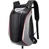 RKV86 Mochila para Motocicleta Mochila Impermeável para Capacete de Motocicleta Bolsa para Capacete de Grande Capacidade Mochila com Casca Dura com Capacidade Expansível e Design d (, Preto/Branco)