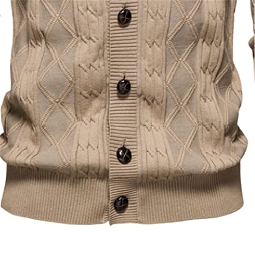 Cotton Cardigan Men Casual Single Breasted Solid Color Business Mens Cardigans Winter Fashion Sweater Man(3X-Lcode)3