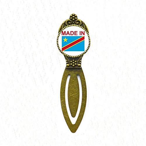 Marque-page rétro Congo Country Love en métal pour livre de bureau