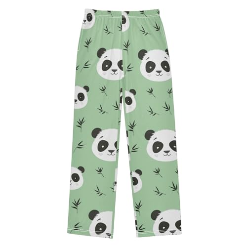 Pajama Bottoms, Cute Panda Head Pattern Sleeping Pant Lounge Wear Pajamas Long Pants Sleepwear Pjs
