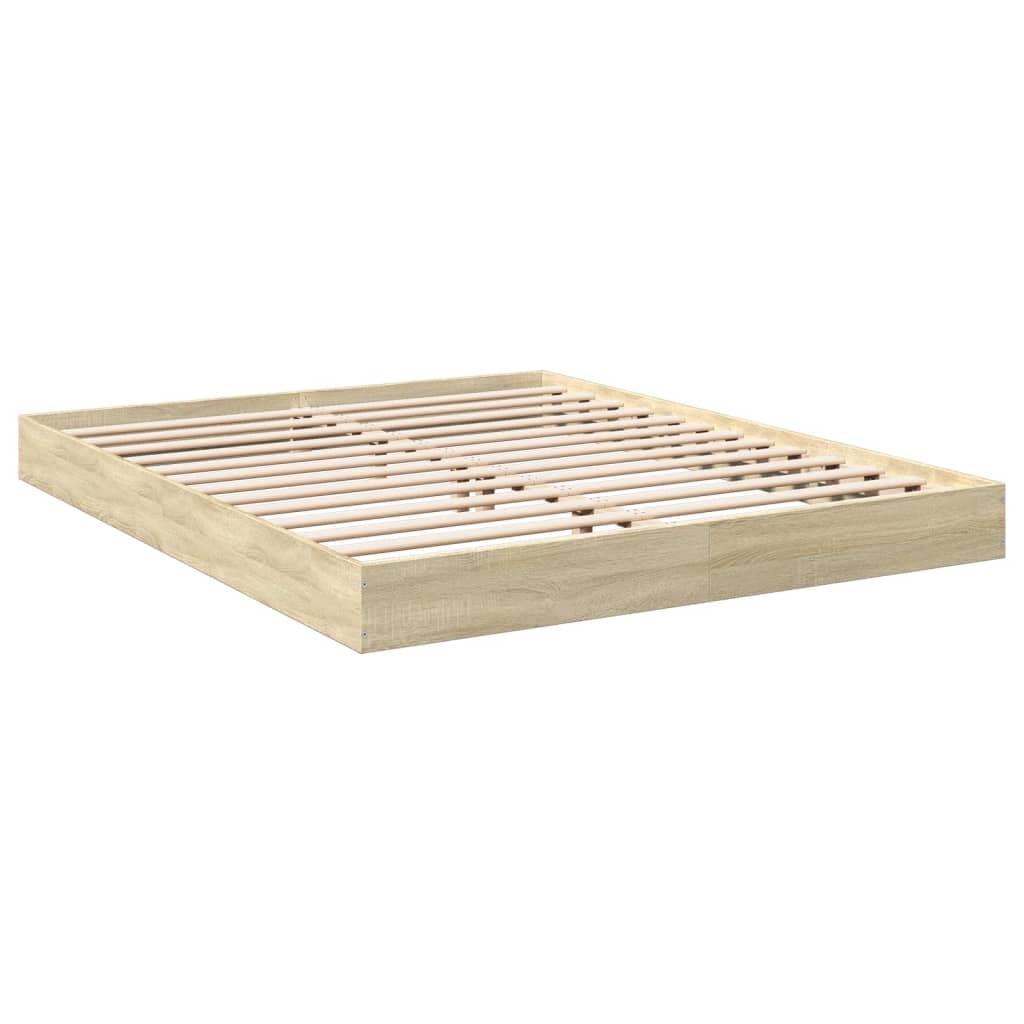 vidaXL Bed Frame without Mattress Sonoma Oak 160x200 cm Engineered Wood — image 1