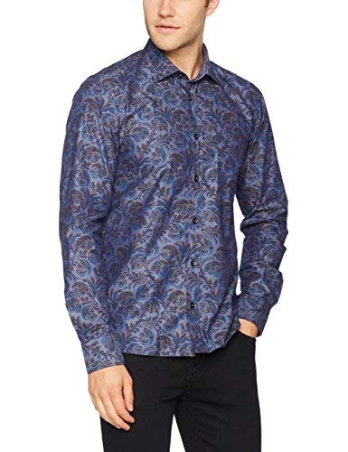 SIGNUM 173562121-656 Camicia Casual, Blu (Surf The...