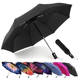 MRTLLOA 42/49 Inch Compact Windproof Travel Umbrella for Rain, Lightweight, Portable, Automatic, Strong, Waterproof Folding Umbrellas for Women, Men and Teenagers