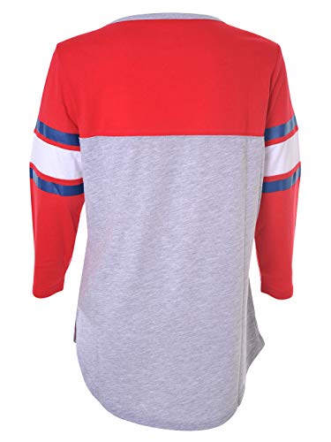 Ultra Game NBA Philadelphia 76ers Womens T-Shirt Raglan Baseball 3/4 Long Sleeve Tee Shirt, Team Color, Medium