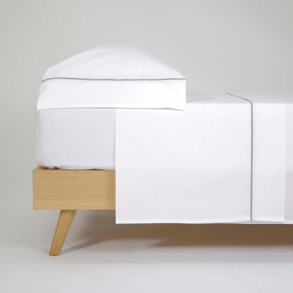 10XDIEZ Juego de sábanas algodón percal 200 Hilos Blanco - Cama 150cm | En algodón, color blanco, tamaño cama 150cm, set de 3 piezas, estilo moderno, para tu dormitorio