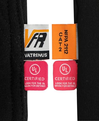 Image of VATRENUS FR Hoodies for Men Pullover 10.5oz Cotton Solid Black Fleece Flame Resistant Jacket Fire Retardant Welding Sweatshirt