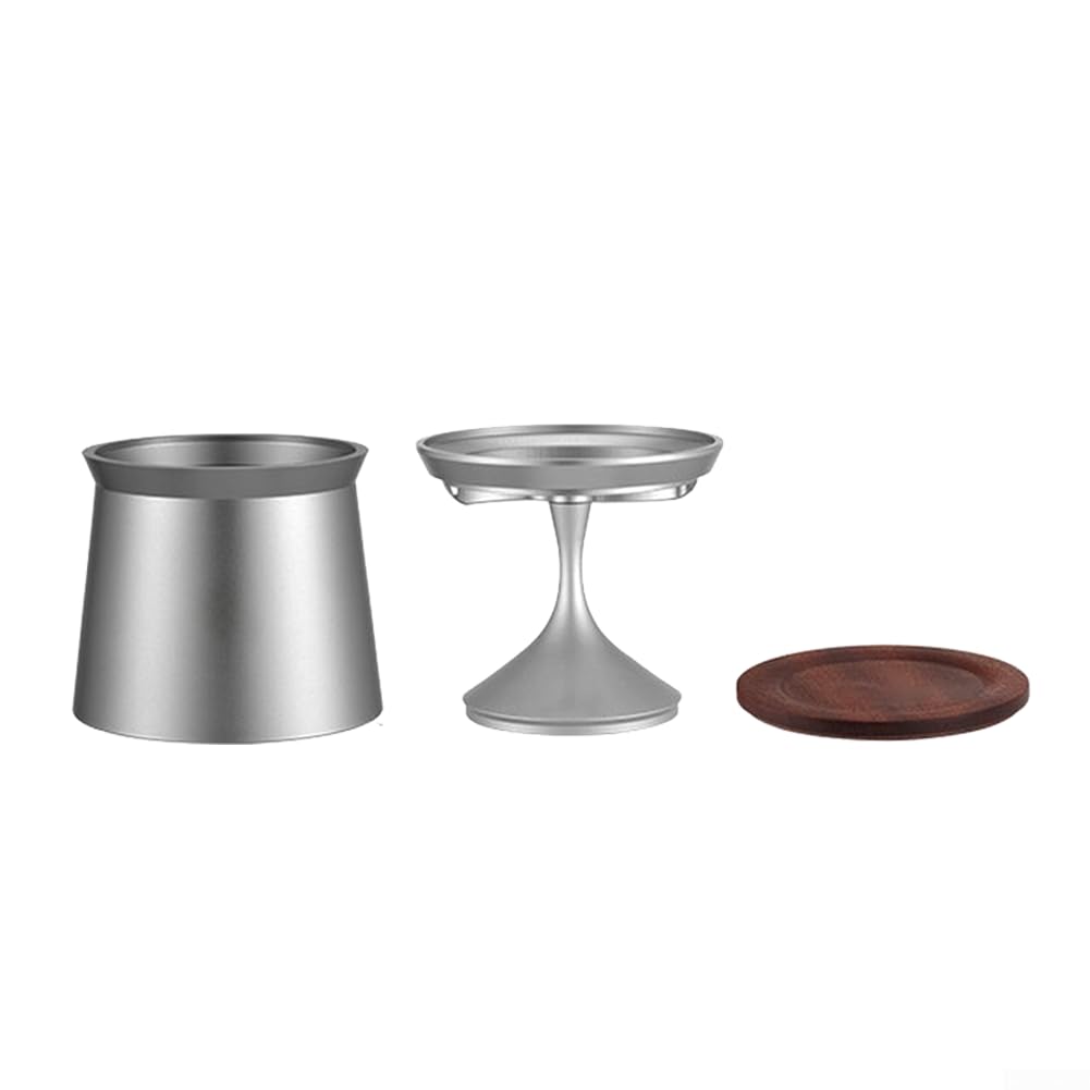 Dosificador de café manual de aluminio compatible con portafiltros espresso de 58 mm para dispensación controlada de café molido (negro)