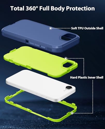 Coque iPhone 17e Jelanry protection intégrale avec cache USB C bleu - 6