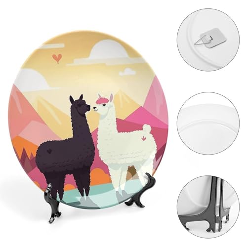Plato decorativo de porcelana Alpacas in Love 6 pulg miniatura 4