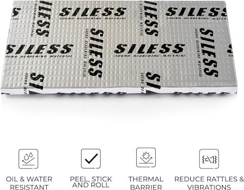 Siless 80 mil (2mm) 5 sqft (0.46 sqm) Car Sound Deadening mat - Butyl Automotive Sound Deadener - Noise Insulation and Vibration Dampening Material (5 sqft)